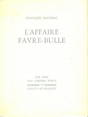 cover image of L'affaire Favre-Bulle